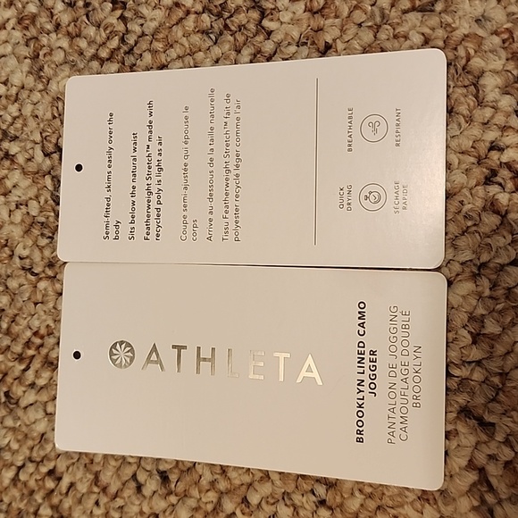 Athleta, NWT, Brooklyn Lined Camo Lux Joggers, Shasta Purple, Size 4 - Picture 4 of 16